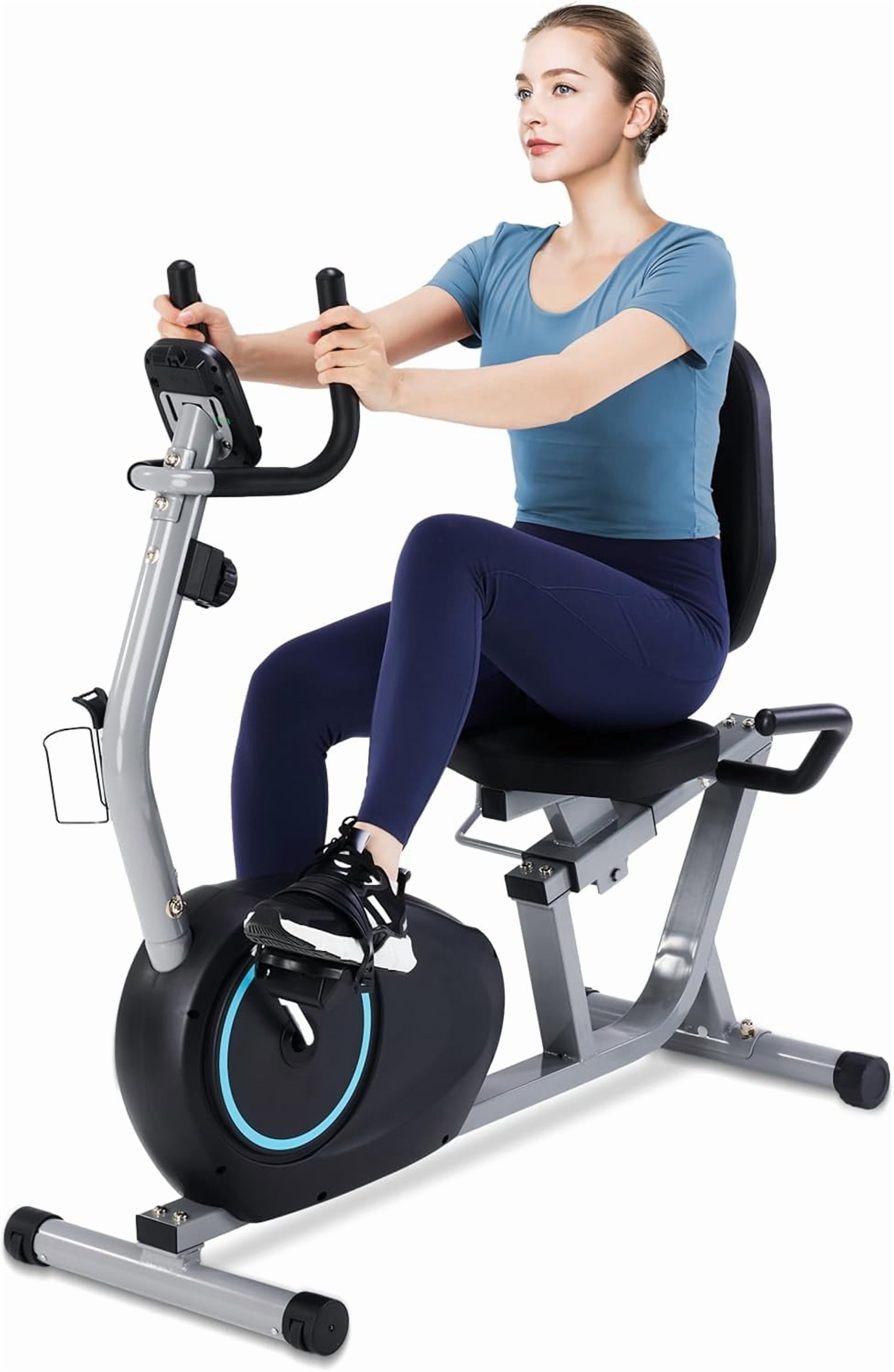 Recumbent Exercise Bike for Seniors - 400LB Weight Capacity Recumbent Bikes with Comfortable Seat, Pulse Sensor, 16-level Resistance, LCD Monitor