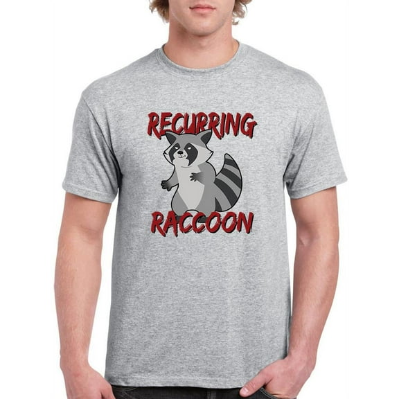 Recurring Raccoon. T-Shirt Men -Smartprints Designs, Male 4X-Large