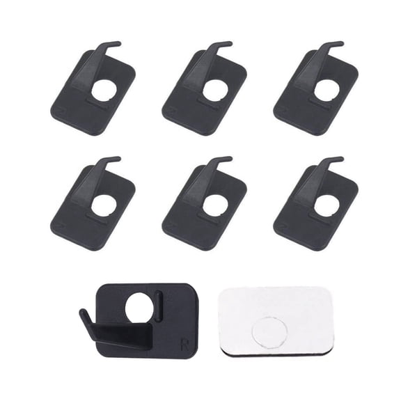 Recurve Bow Arrow Rest Set, 6pcs Black Plastic Adhesive Back, Hunting & Targeting Accessory, Right Left Hand Compatible, Durable