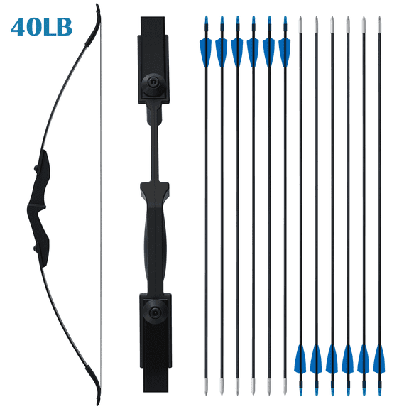 Petoto Recurve Bow and Arrow Set, Takedown Recurve Bows Archery for Adults Left and Right Hands 40lbs Archery Set