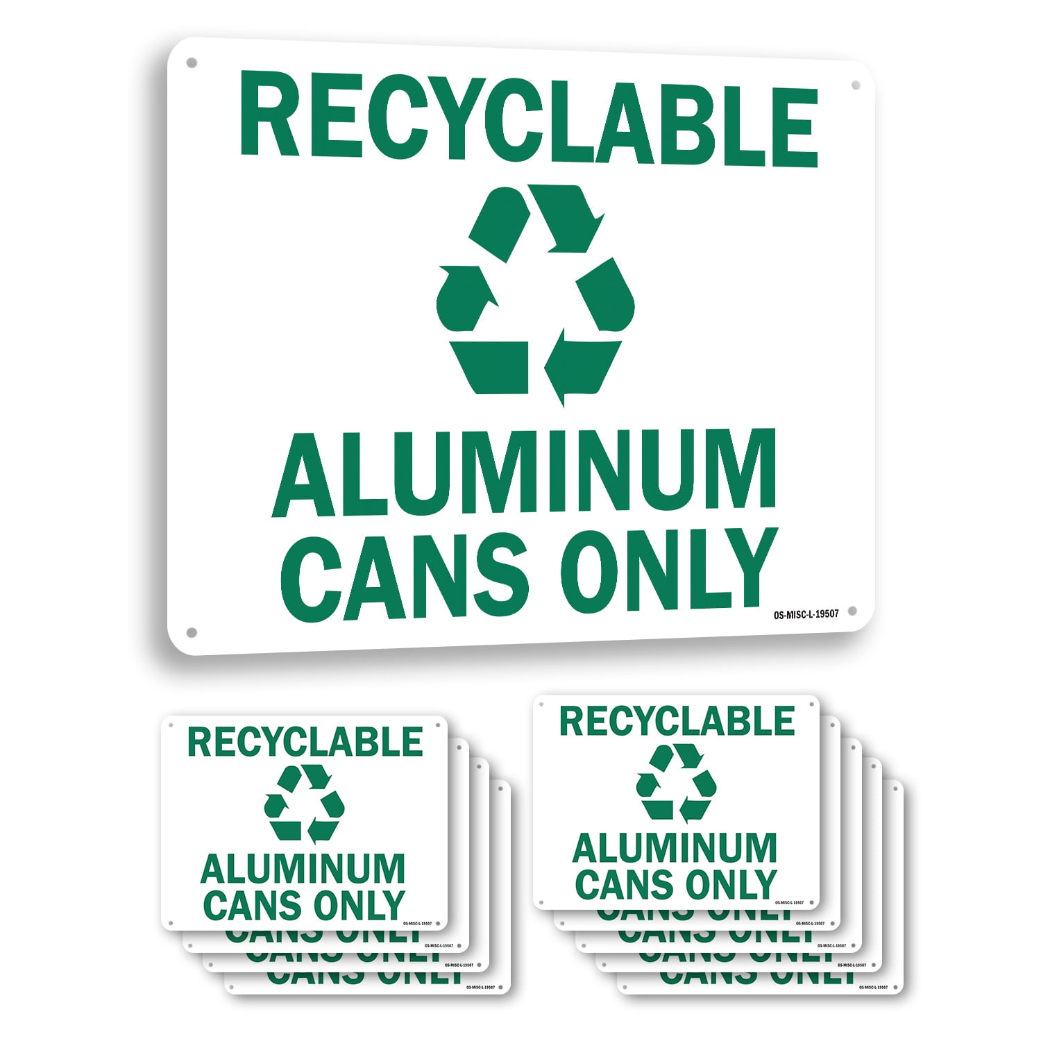 Recyclable Aluminum Cans Only with Graphic OSHA Aluminum Sign 24 Inch x ...