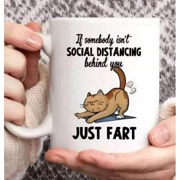 Recyclable Ceramic Cat Mug – Bold Text Humor Design – Funny Coffee Cup