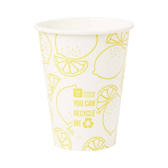 Recyclable Lemon Paper Cups, (Pack of 8)