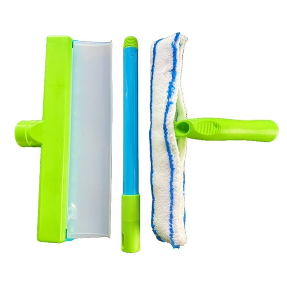 Recyclable Silicone Squeegee Kit with Microfiber Scrubber, Reusable Window Cleaner for Glass Shower Doors, Car Windows, Mirrors & Tile Floors