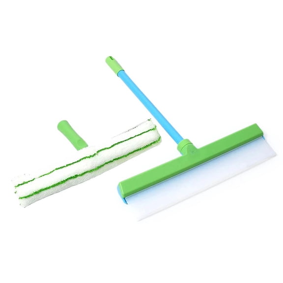 Recyclable Silicone Window Squeegee Kit, 2025 New Window Cleaning Kit, Glass Cleaning Tools with Silicone Squeegee & Microfiber Scrubber for Shower Glass Mirror Door Car
