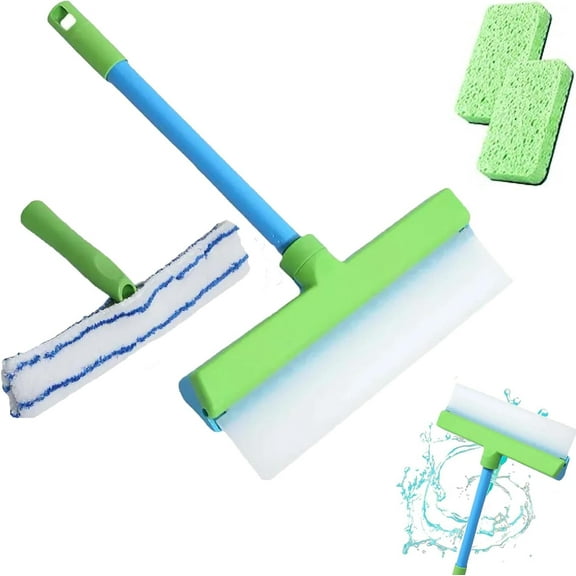 Recyclable Silicone Window Squeegee Kit, 3 in 1 Window Cleaning Squeegee Kit, Silicone Squeegee for Shower Glass,Car, Home & Kitchen, Window Scrubber and Squeegee Cleaner Tool