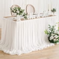 thumbnail image 1 of Recyclable White Polyester Ruffled Table Skirt for Wedding Birthday Banquets - Elegant, Durable, Easy to Install & Reusable White, 1 of 6