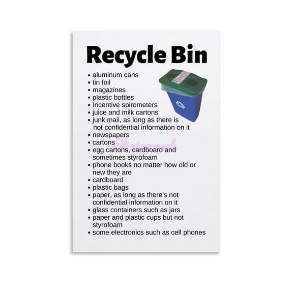 Recycle Bin List Infographic Poster Canvas Painting Posters And Prints Wall Art for Living Room Bedroom Decor