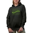 thumbnail image 1 of Recycle, Caring for the Environment Themed, Groovy Retro Wavy Text Merch Gift, Black Hooded Sweatshirt or Hoodie, Medium, 1 of 5