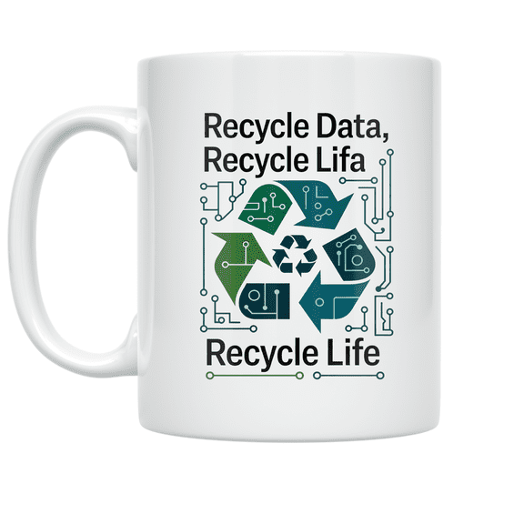 Recycle Data Recycle Life - Eco Tech Enthusiast - 11 oz Ceramic Coffee Mug