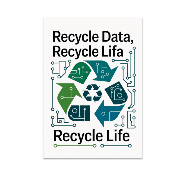 Recycle Data, Recycle Life Wall Art - Tech Enthusiast - 13x19 Poster Print