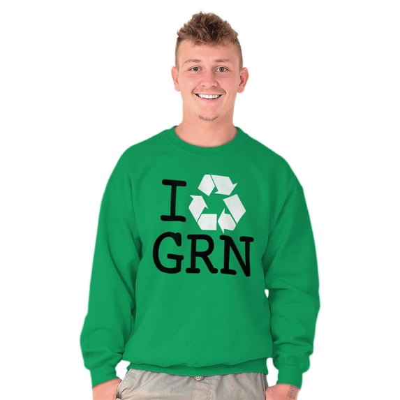 Recycle GRN Earth Day Save the Planet Sweatshirt for Men or Women Brisco Brands X