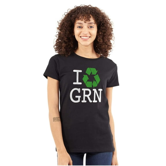 Recycle GRN Earth Day Save the Planet Womens Fitted Plus Size Graphic Tee Brisco Brands 2X