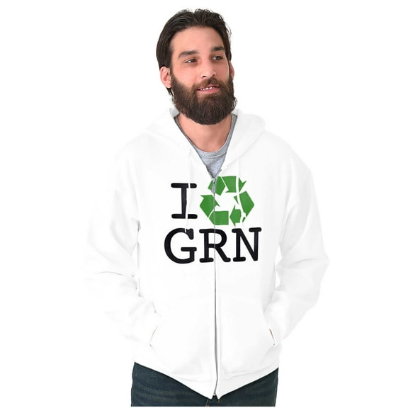 Recycle GRN Earth Day Save the Planet Zip Up Hoodie Men's Women's Brisco Brands X
