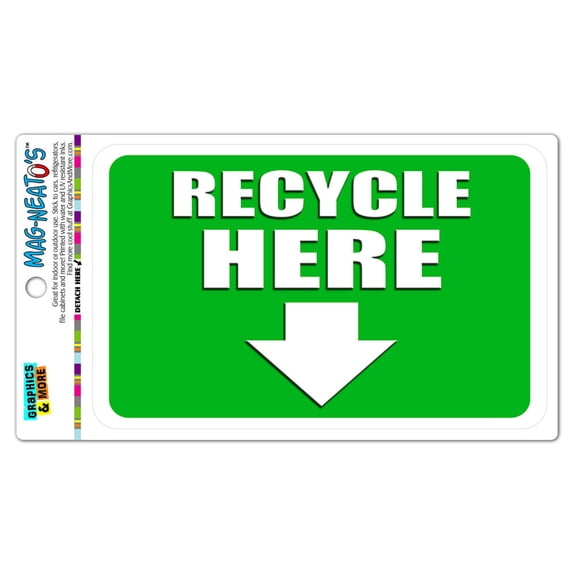 Recycle Here Arrow MAG-NEATO'S(TM) Automotive Car Refrigerator Locker Vinyl Magnet