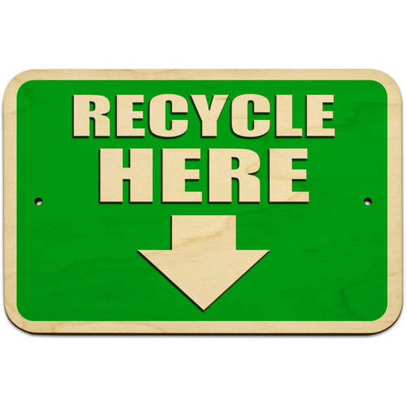 Recycle Here Arrow Sign
