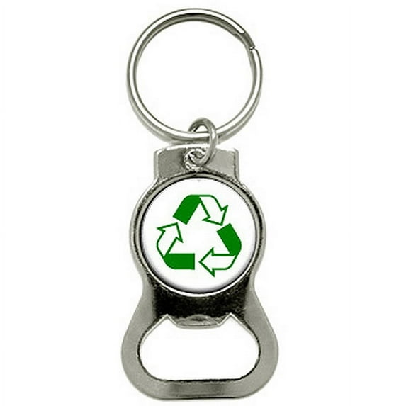 Recycle Hybrid Bottle Cap Opener Keychain Ring