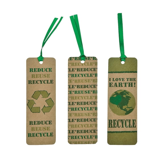 Recycle Kraft Paper Bkmarks - Stationery - 48 Pieces