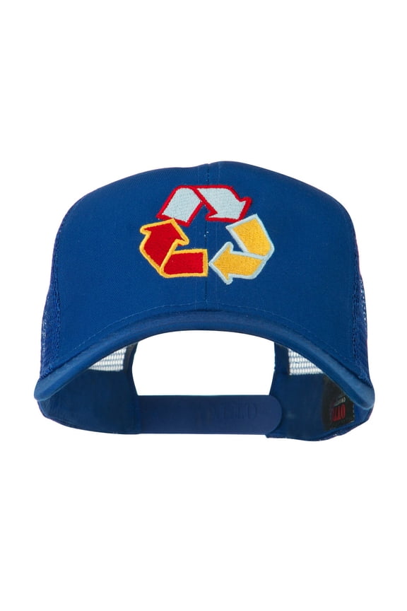 Recycle Logo Embroidered Mesh Cap - Royal OSFM
