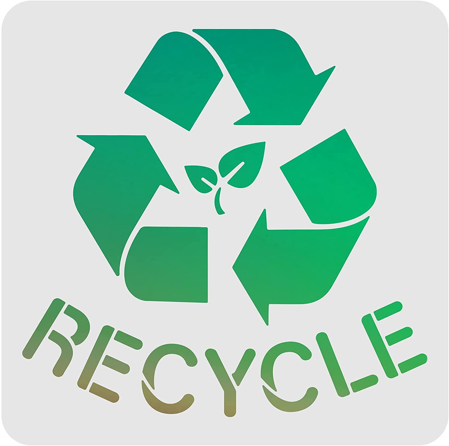 Recycle Logo Stencil 11.8x11.8 inch Recycle with Text Stencil Reusable ...