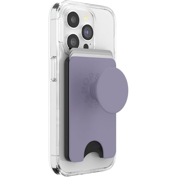 PopSockets Phone Wallet for MagSafe, Phone Card Holder with Grip, Purple - Dusk