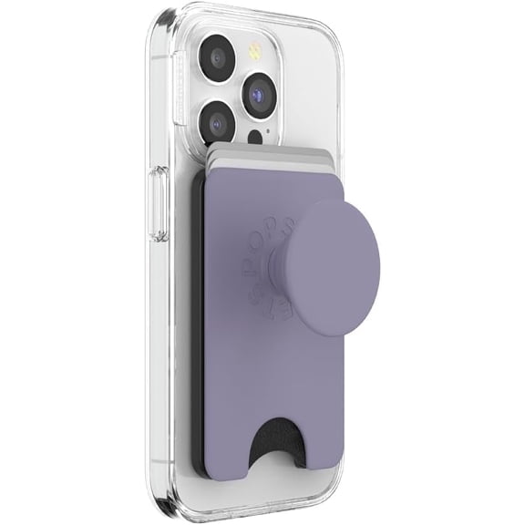 PopSockets Phone Wallet for MagSafe, Phone Card Holder with Grip, Purple - Dusk