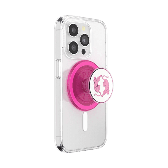 PopSockets Phone Grip for MagSafe, Magnetic Holder, Phone Stand, Hot Pink - Le Tigre Boca