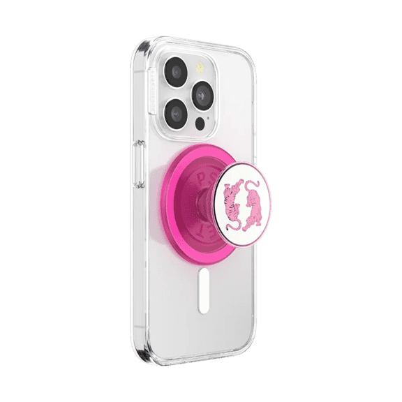 PopSockets Phone Grip for MagSafe, Magnetic Holder, Phone Stand, Hot Pink - Le Tigre Boca