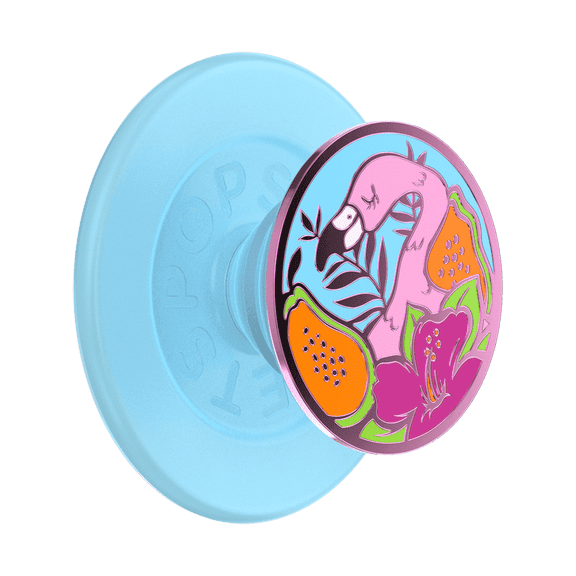 PopSockets Phone Grip for MagSafe, Magnetic Holder, Phone Stand, Enamel - Flamingo
