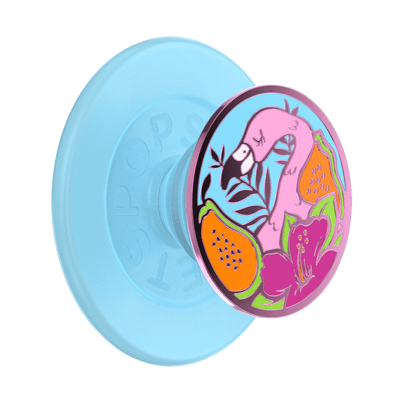 PopSockets Phone Grip for MagSafe, Magnetic Holder, Phone Stand, Enamel - Flamingo