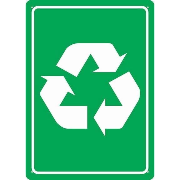 Recycle Symbol Metal Aluminum Sign 8x12 Inch for Outdoor Home Business Driveway Yard Office Building Retail Store Indoor Outdoor Wall Mount Display Recycling Regulation Notice