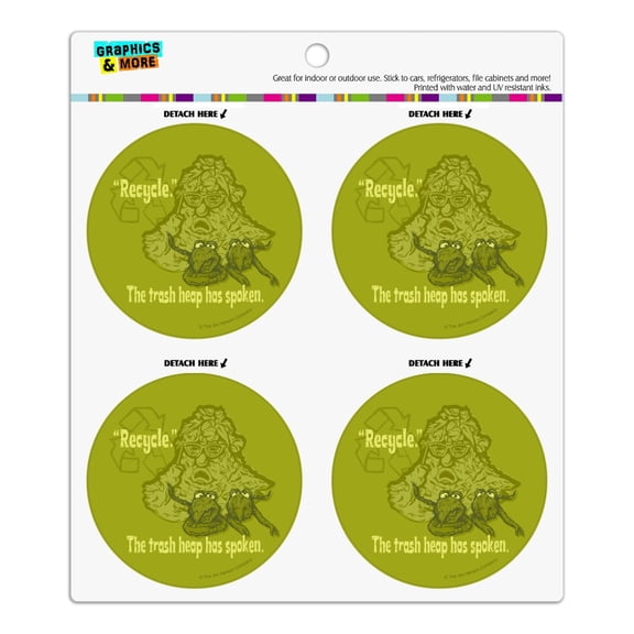 Recycle The Trash Heap Has Spoken Fraggle Rock Refrigerator Fridge Locker Vinyl Circle Magnet Set