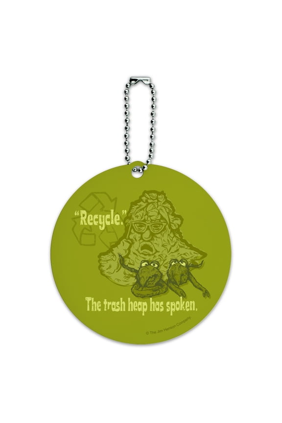Recycle The Trash Heap Has Spoken Fraggle Rock Round Luggage ID Tag Card Suitcase Carry-On
