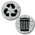 thumbnail image 1 of Recycle and Trash Logo Stickers (6 Pack) - Textured - for Metal or Plastic Garbage cans, and Bins - Indoor & Outdoor - Laminated and UV Protected Premium Decal (Marble - Grey 3, Small), 1 of 7