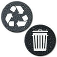 thumbnail image 1 of Recycle and Trash Logo Stickers (6 Pack) - Textured - for Metal or Plastic Garbage cans, and Bins - Indoor & Outdoor - Laminated and UV Protected Premium Decal (Marble - Grey/Black, Medium), 1 of 7
