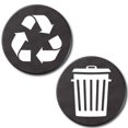 thumbnail image 1 of Recycle and Trash Logo Stickers (6 Pack)- Textures Design - for Metal or Plastic Garbage cans, containers and Bins - Indoor & Outdoor - Home or Office - Premium (Leather Dark Grey, Small), 1 of 7