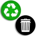 thumbnail image 1 of Recycle and Trash Logo Stickers - Organize Trash - for Metal or Plastic Garbage cans, containers and Bins - Indoor & Outdoor - Home, Kitchen, Office - Premium Decal (Magnetic - Green/Black, XSmall), 1 of 5