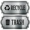 thumbnail image 1 of Recycle and Trash Sticker - Elegant Look for Trash Cans, Containers, and garbage bins - UV Protected Laminated Vinyl Decal (XSmall, Silver - Elegant 2), 1 of 5