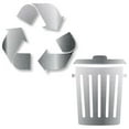 thumbnail image 1 of Recycle and Trash Sticker Logo Style Symbol to Organize Trash cans or Garbage containers and Bins - Contour Cut Decal Sticker (Large, Metallic Silver), 1 of 1
