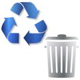 thumbnail image 1 of Recycle and Trash Sticker Logo Style Symbol to Organize Trash cans or Garbage containers and Bins - Contour Cut Decal Sticker (Small, Metallic Blue/Silver), 1 of 1