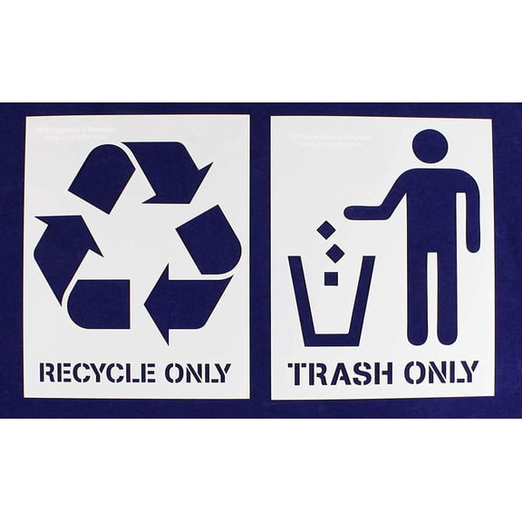 Recycle-Trash (with words) 2 Piece Stencil Set 14 Mil 8 X 10 Inches