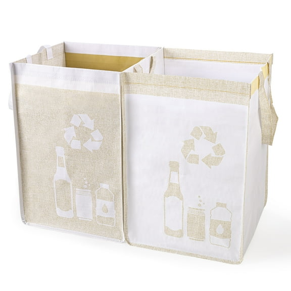 MyMealivos Recycle Waste Bag for Kitchen Home- Indoor Recycling Bins Trash Sorting Organizer, Yellow, 2 pack