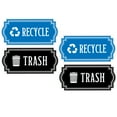 thumbnail image 1 of Recycle and Trash Logo Symbol - Elegant Golden Look for Trash Cans, Containers, and Walls - Laminated Vinyl Decal (XSmall, Blue/Black), 1 of 5
