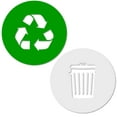 thumbnail image 1 of Recycle and Trash Sticker Logo Style Symbol to Organize Trash cans or Garbage containers and Bins - Contour Cut Decal Sticker (Green/White, Medium), 1 of 7