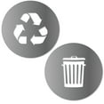 thumbnail image 1 of Recycle and Trash Sticker Logo Style Symbol to Organize Trash cans or Garbage containers and Bins - Contour Cut Decal Sticker (Silver, Large), 1 of 1