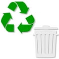 thumbnail image 1 of Recycle and Trash Sticker Logo Style Symbol to Organize Trash cans or Garbage containers and Bins - Contour Cut Decal Sticker (Small, Green/White), 1 of 1