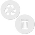 thumbnail image 1 of Recycle and Trash Sticker Logo Style Symbol to Organize Trash cans or Garbage containers and Bins - Contour Cut Decal Sticker (White Glossy, Large), 1 of 1
