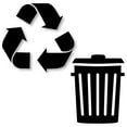 thumbnail image 1 of Recycle and Trash Sticker Logo Style Symbol to Organize Trash cans or Garbage containers and Bins - Contour Cut Decal Sticker (XSmall, Black Glossy), 1 of 7