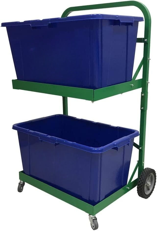 Recycle bin Cart MetalReinforced Recycling Bins Cart with 4 Wheels for Home,Kitchen,Garden