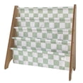 thumbnail image 1 of 3 Sprouts Recycled Fabric Kids Book Rack Storage Bookshelf Organizer in Checkerboard Green for Ages 3+, 1 of 6